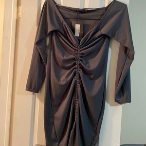 Gray Off the shoulder PLT dress